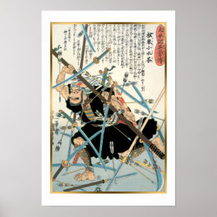 Poster Vintage, guerreiro de arte japonês, luta contra K