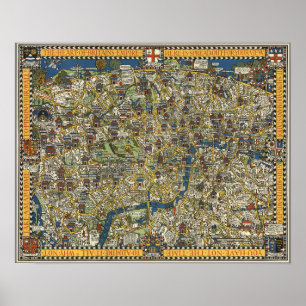 Poster Vintage Guide To London