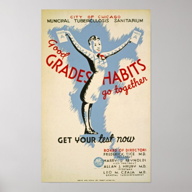 Poster vintage Hábito de Boas Grades (Frente)