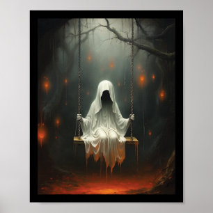 Poster Vintage Halloween Costume Ghost Swing