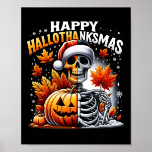 Poster Vintage Halloween Feliz Natal HalloGraças
