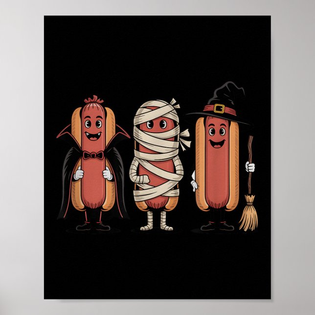 Poster Vintage Halloween Hotdog Vampire Witmy (Frente)