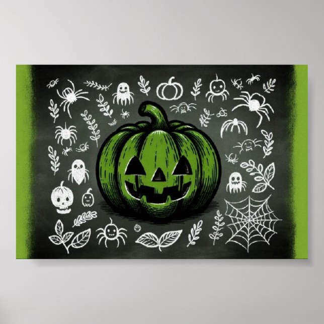 Poster Vintage Halloween - Jack-o-Lanterna (Frente)