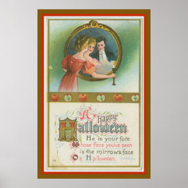 Poster Vintage Halloween Mulher Espelhada