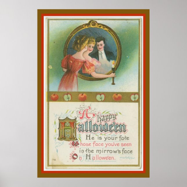 Poster Vintage Halloween Mulher Espelhada (Frente)