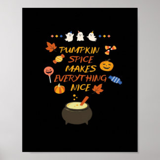 Poster Vintage Halloween Pumpkin cita clássico