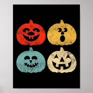 Poster Vintage Halloween Pumpkin Mulheres