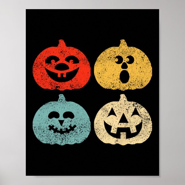 Poster Vintage Halloween Pumpkin Mulheres (Frente)