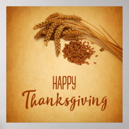 Poster Vintage Happy Thankanding Wheat Corn