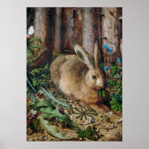 Poster Vintage Hare in the Forest - Hans Hoffmann