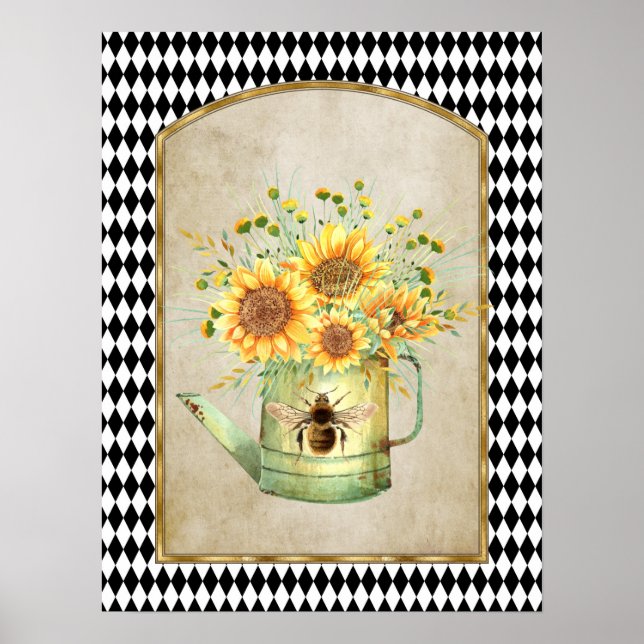Poster Vintage Harlequin Garden Sunflower (Frente)