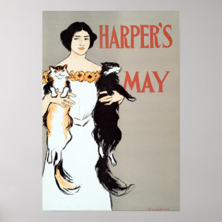 Pôster Vintage Harper's May Cats de Edward Penfield