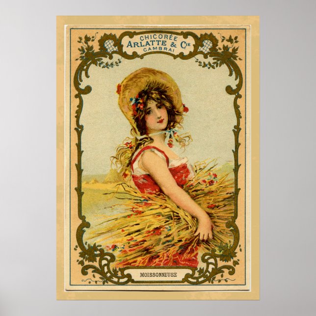 Poster Vintage Harvest Girl (Frente)