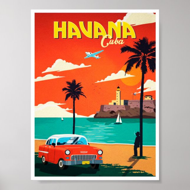 Poster Vintage Havana Cuba (Frente)