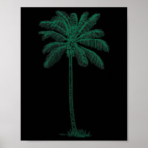 Poster Vintage Hawaiai Palm Tree Beach Tropical Island P