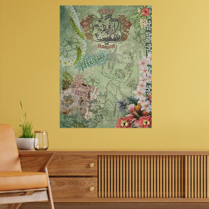 Poster Vintage Hawaiian Scrapbook Aloha Hula