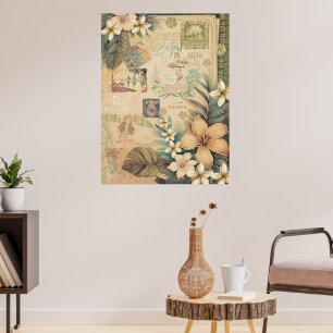 Poster Vintage Hawaiian Scrapbook Hilo Hula