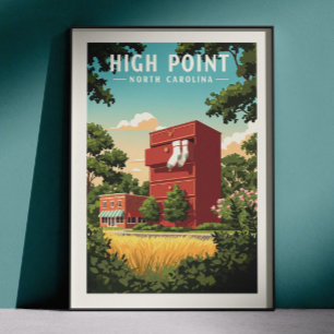 Poster Vintage High Point Carolina do Norte