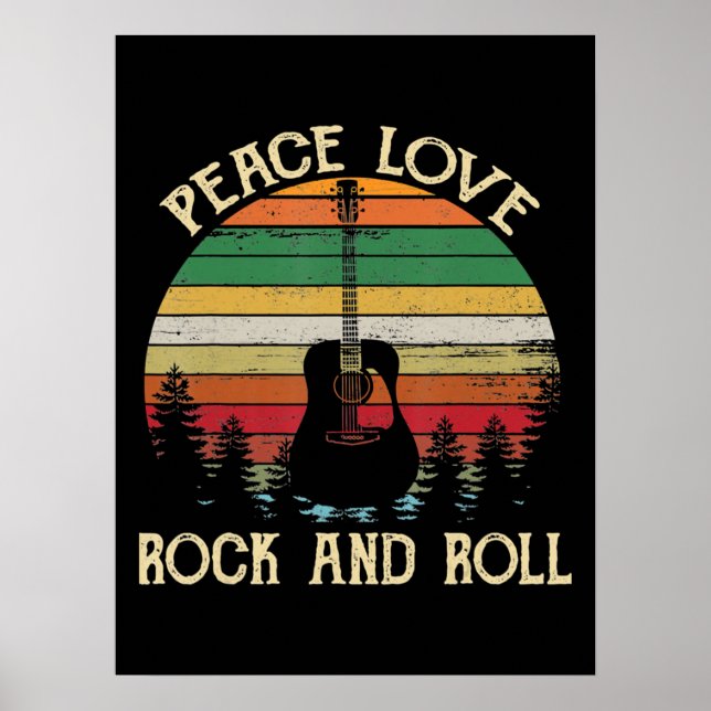 Poster Vintage Hippie Van Flower Bus Peace Love (Frente)