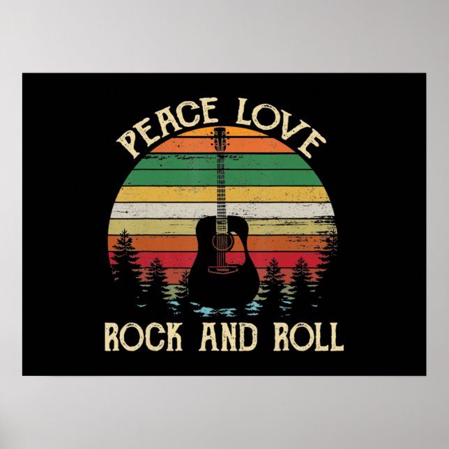 Poster Vintage Hippie Van Flower Bus Peace Love (Frente)