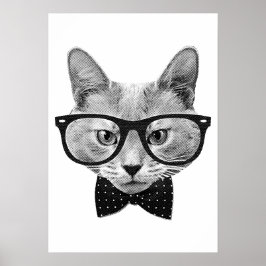 Poster Vintage hipster cat