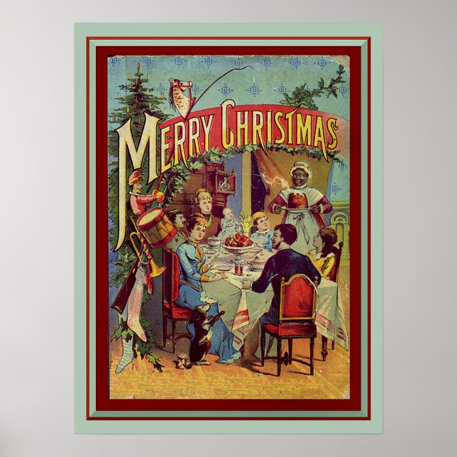 Poster Vintage Holiday Janta Retro Feliz Natal (Frente)