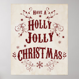 Poster Vintage Holly Jolly Christmas