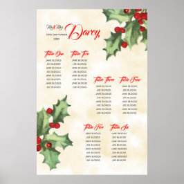 Poster Vintage Holly Seating Chart