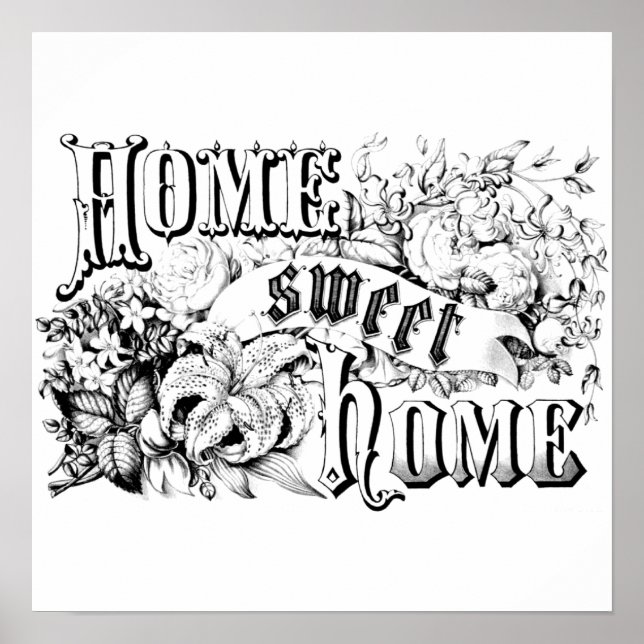 Pôster Vintage Home Sweet Home Decor e presentes (Frente)