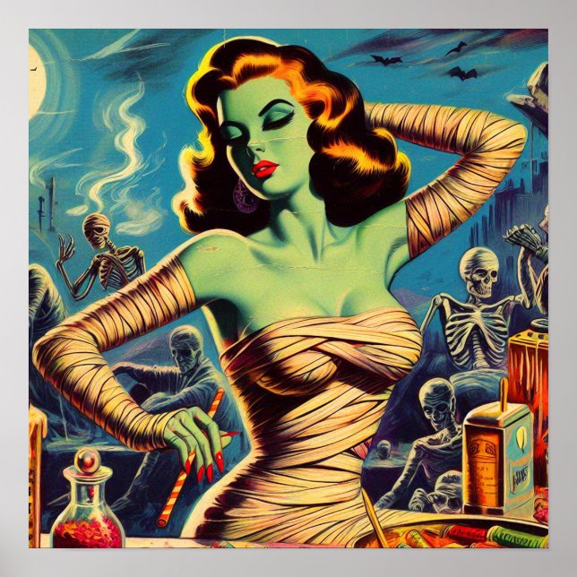 Poster Vintage Horror Mummy Girl (Frente)