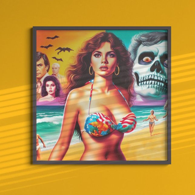 Poster Vintage Horror Summer Girl (Criador carregado)