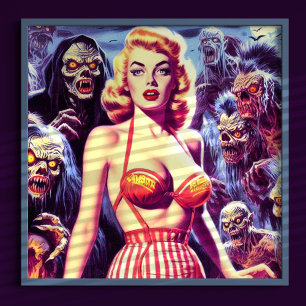 Poster Vintage Horror Woman