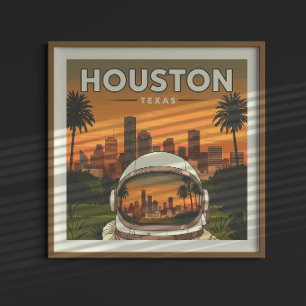 Poster Vintage Houston Texas