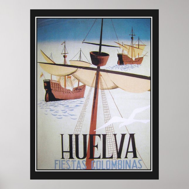 Poster vintage Huelva Fiestas Colombinas (Frente)