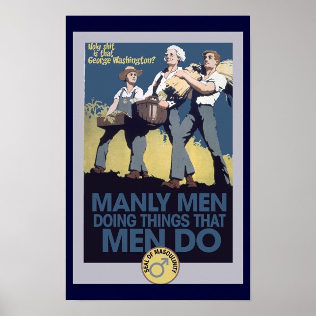 Poster Vintage Humor Manly MEN (Frente)