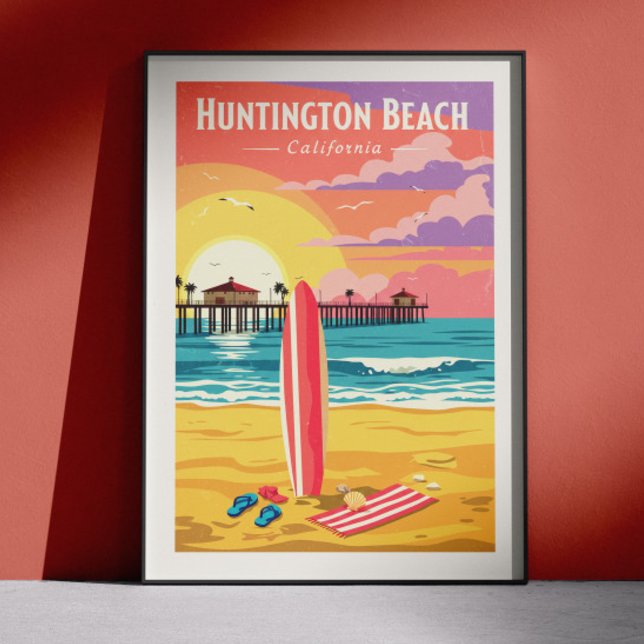 Poster Vintage Huntington Beach California (Criador carregado)