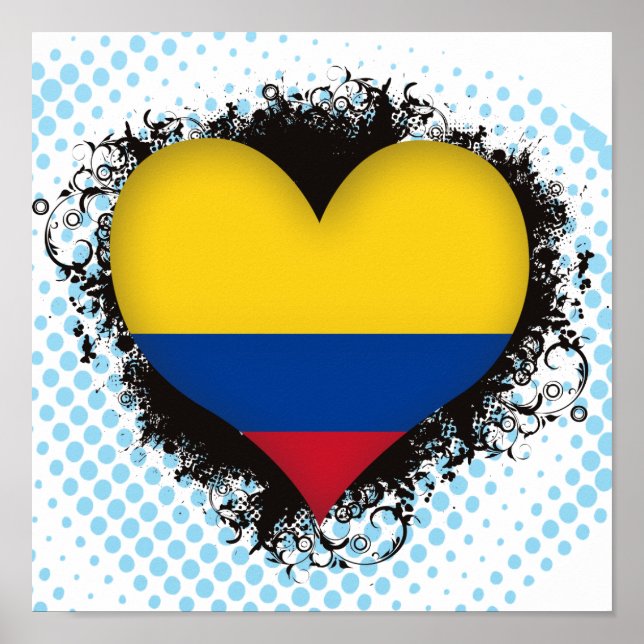 Poster Vintage I Love Colombia (Frente)