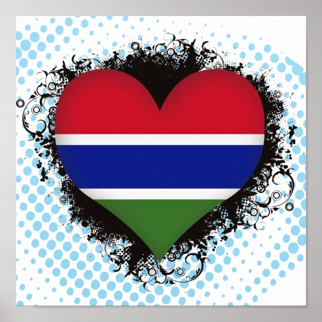 Poster Vintage I Love Gambia (Frente)