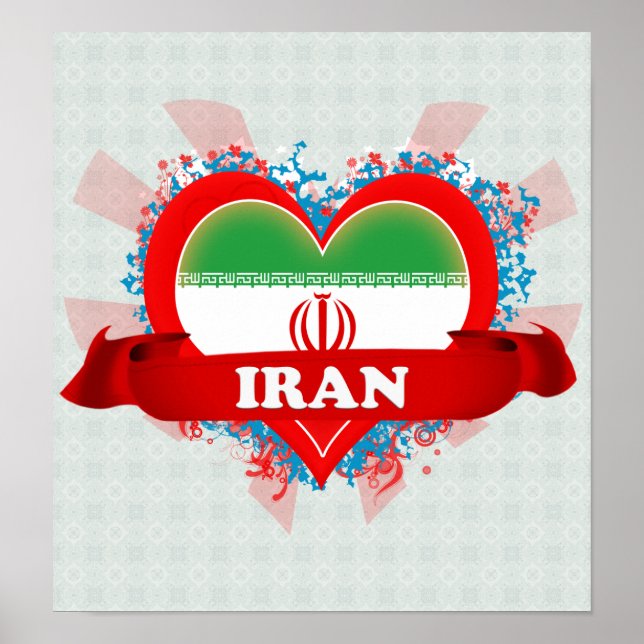 Poster Vintage I Love Iran (Frente)