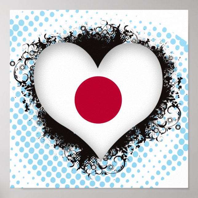 Poster Vintage I Love Japan (Frente)