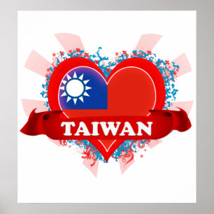 Poster Vintage I Love Taiwan