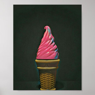 Poster Vintage ice cream cone