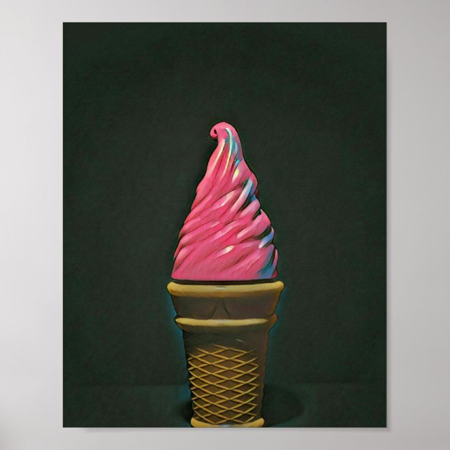 Poster Vintage ice cream cone (Frente)