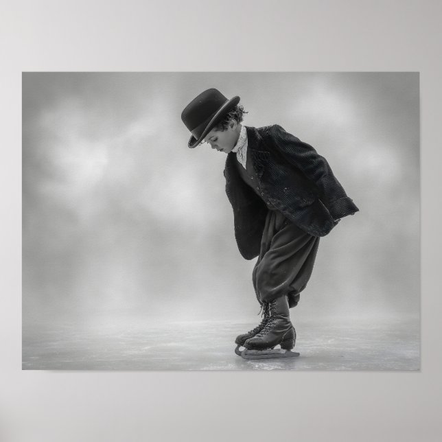 Poster Vintage Ice Skater (Frente)