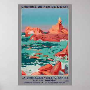 Poster vintage Ile de Bréhat França 1930