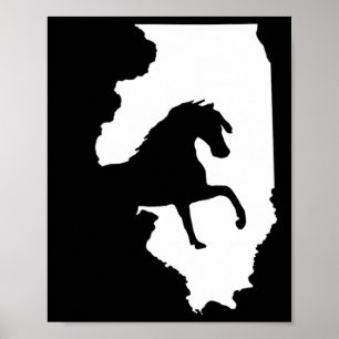 Poster Vintage Illinois Horse Riders
