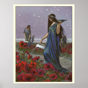 Poster Vintage Illustration Fairy Maidens