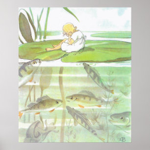 Poster Vintage Illustration Thumbelina by Elsa Beskow