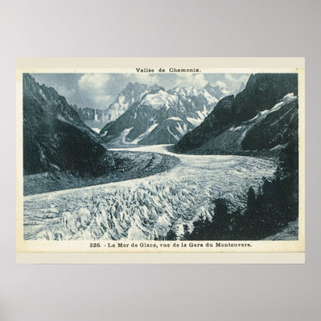 Poster Vintage image, France, Chamonix, Mont Blanc (Frente)