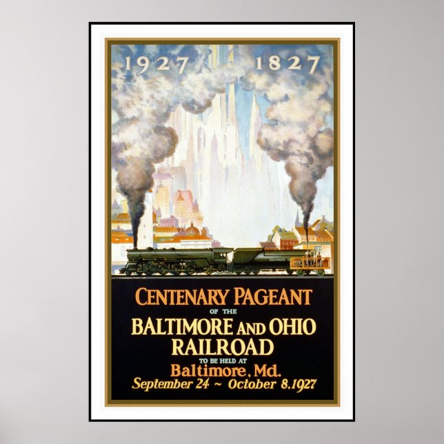 Poster vintage Impressão Baltimore Railroad (Frente)